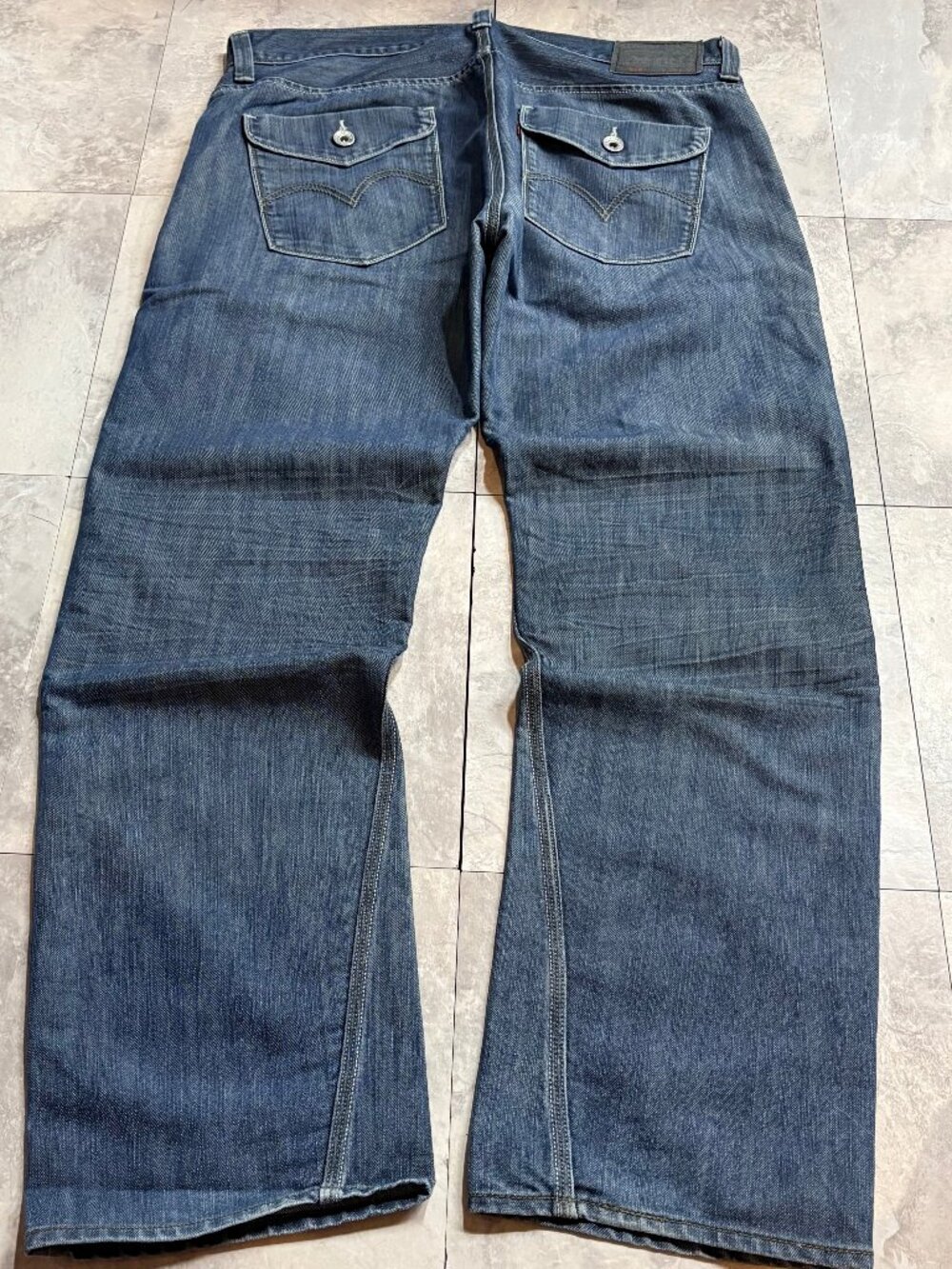 Levi's 514 Slim Straight Jeans Men's 36x30 Dark Indigo Flap Pocket Y2K